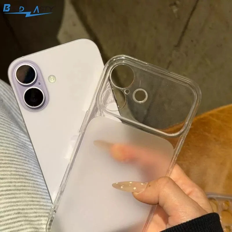 Original Soft Silicone TPU Thin Case for iPhone 17 16 15 14 13 12 11 Pro Max Transparent Matte Back Shockproof Official Cover