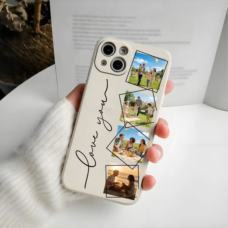 Custom Photos Family Friends Couple Phone Case For iPhone 17 16 15 14 13 12 11 Pro Max Mini 7 8 Plus X XR 17E DIY Picture Cover