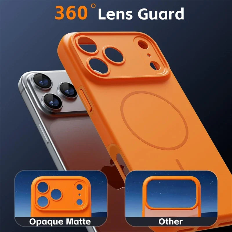 Orange Color Magnetic Case for Magsafe IPhone 17 Air 16 15 14 13 12 Pro Max Plus 17Air 17Pro Mag Safe Silicone Soft Phone Cover