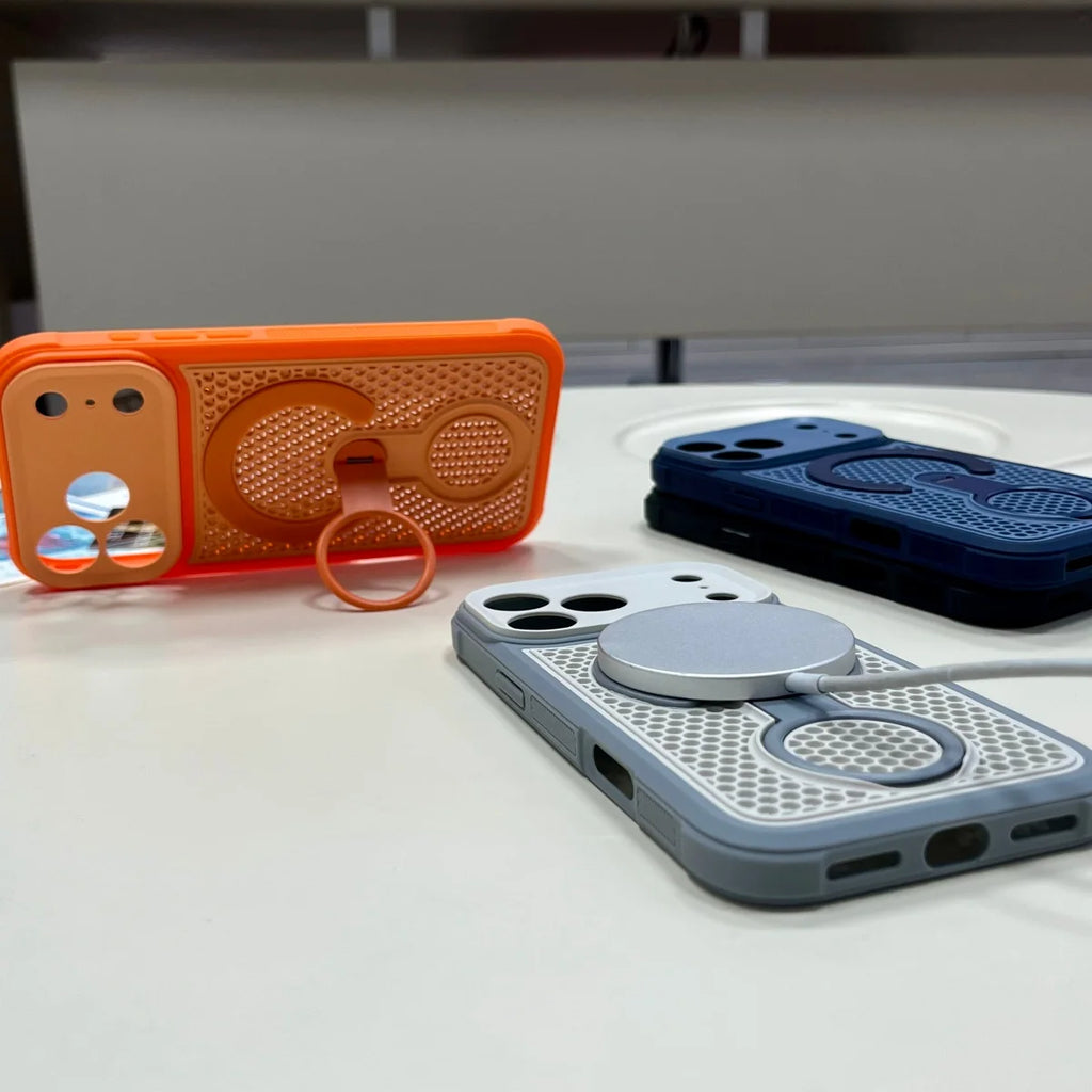 360° Rotate Bracket Heat Dissipation Case For iPhone 17 Air 16 15 14 Plus 13 12 11 Pro Max For Magsafe Magnetic Breathable Cover