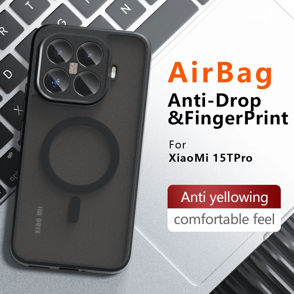 For Magsafe Magnetic Wireless Charging Case For Xiaomi 15T Pro Xiaomi15TPro 5G Shockproof Matte Back Cover Coque