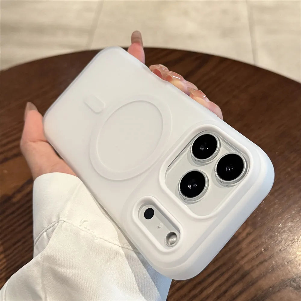 2 IN 1 Luxury For Magsafe Wireless Charge Case for iPhone 12 13 14 15 16 17 Pro Max Plus Magnetic Candy Color Clear Matte Cover