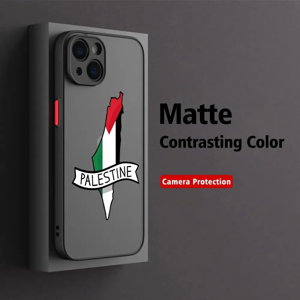 Palestine Flag Map Passport Phone Case For iPhone 16 15 13 14 12 11 Pro Max Mini X XR XS 7 8 Plus SE Art Luxury Clear Soft Cover