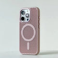 Heat Dissipation Mesh Magnetic Case for IPhone 17Pro 16 15 14 Plus 13 12 Pro Max Metal Lens Breathable Armor for Magsafe Cover