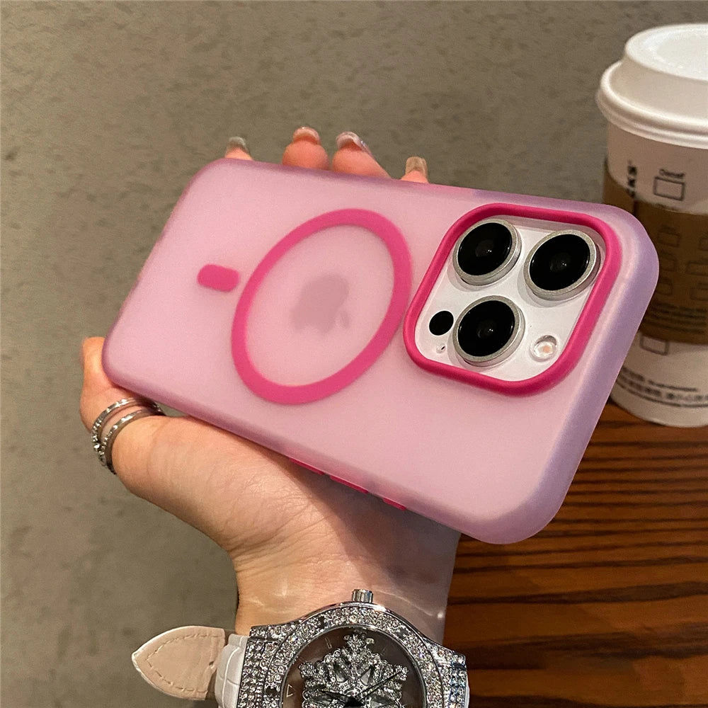Matte Candy Magnetic Wireless Charge Transparent Case For iPhone 17 Pro 16 15 14 13 12 Pro Max For Magsafe Shockproof Soft Cover