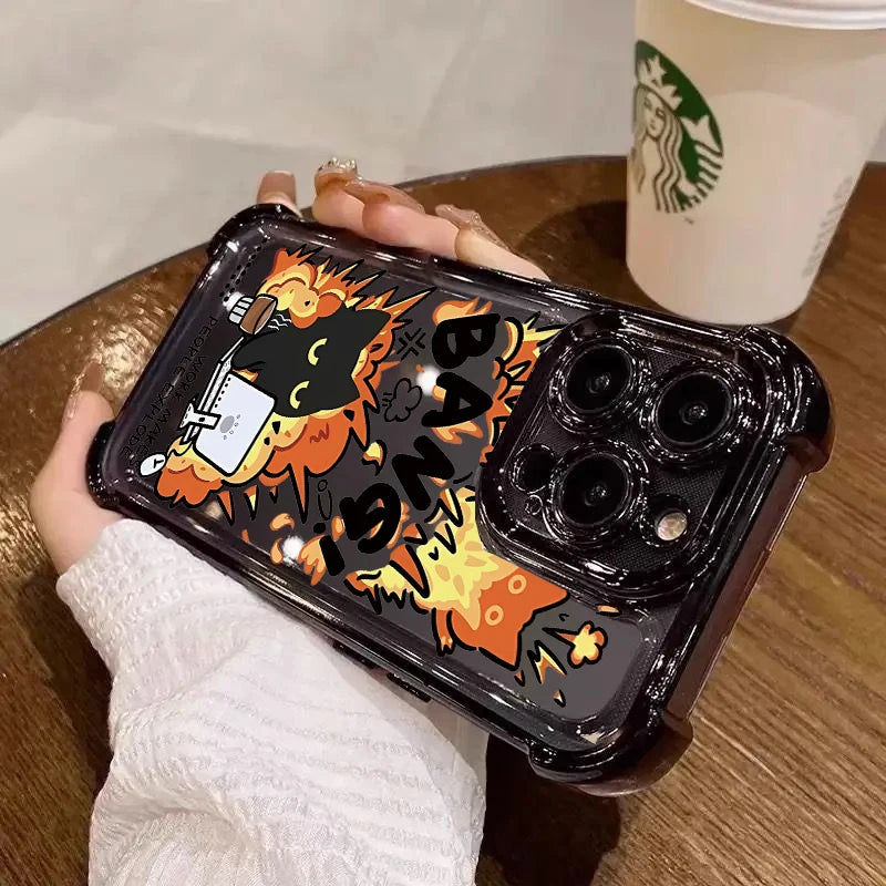Working Cute Black Cat Case For OPPO Realme 15 15T 14 13 Pro C85 Pro C71 C75 C53 C55 C33 C35 C15 5G Shockproof Phone Casing