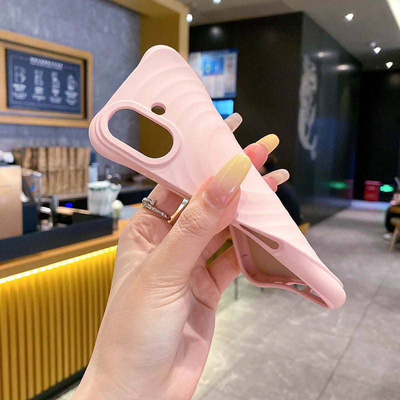 Water Ripple Silicone Phone Case For iPhone 17 16 15 14 13 Pro Max 16E 17E For Magsafe Wireless Charge Magnetic Soft Phone Cover