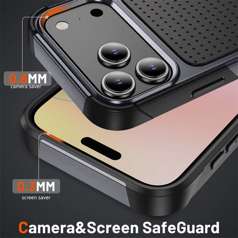 Military Grade Armor Phone Case for IPhone 17 Air 16 15 14 13 12 11 Pro Max Plus 17Pro 16Pro 17Air 15Pro Shockproof Bumper Cover