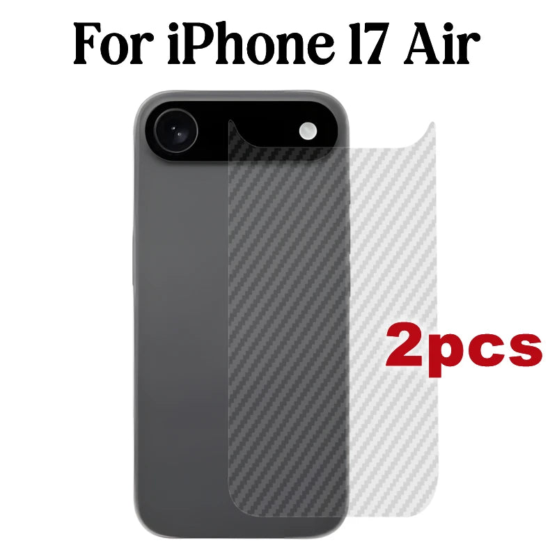 2/6Pcs for IPhone 17 Pro Max 17Air 17Pro 17PM Carbon Fiber Back Soft Film Anti-Scratch Clear Back Protective Cover For iPhone17