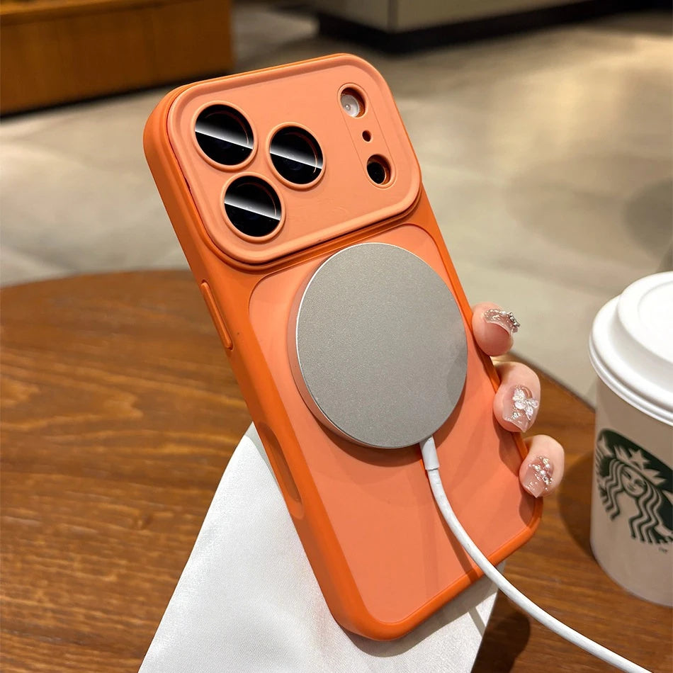 Luxury Matte With Lanyard for Magsafe Case for iPhone 15 16 17 Pro Max 14 Plus 12 11 13 Magnetic Wireless Charging Strap Cover