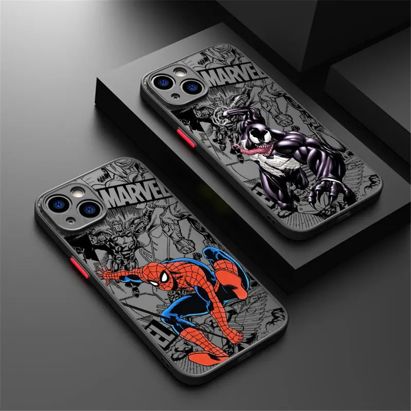 Cool Marvel Spider Man Venom Phone Case For iPhone 17 16 15 Pro Max Case 14 13 12 11 Pro Max 16e 17e Air XS XR X 7 8 Plus Cover