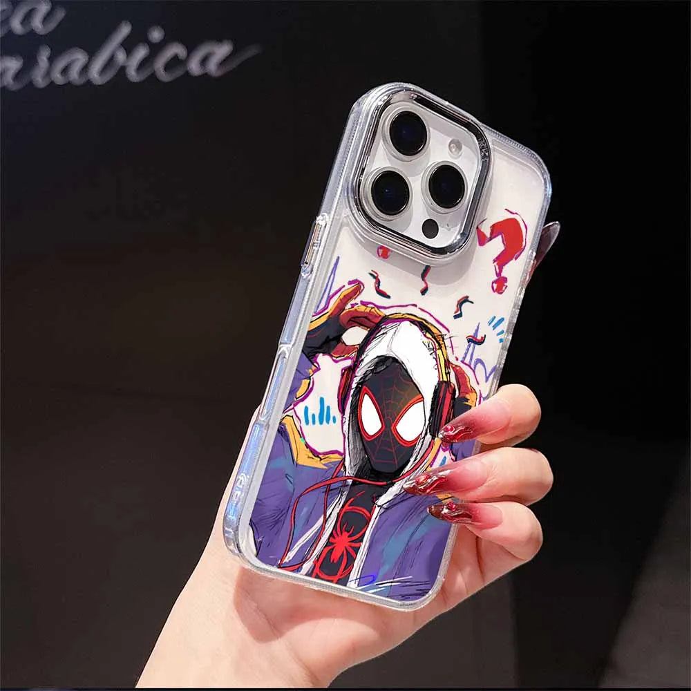 Spider-Man Anime Phone Case For Apple iPhone 17 AIR 16E 15 14 13 12 11 Pro Max Plus Transparent Soft Cover