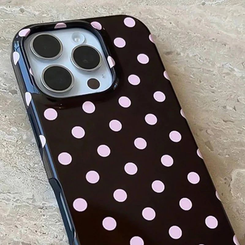 Jelly black polka dot TPU phone case suitable for iPhone 17 16 15 14 13 12 11 Pro/Max/Plus anti drop and shockproof back cover