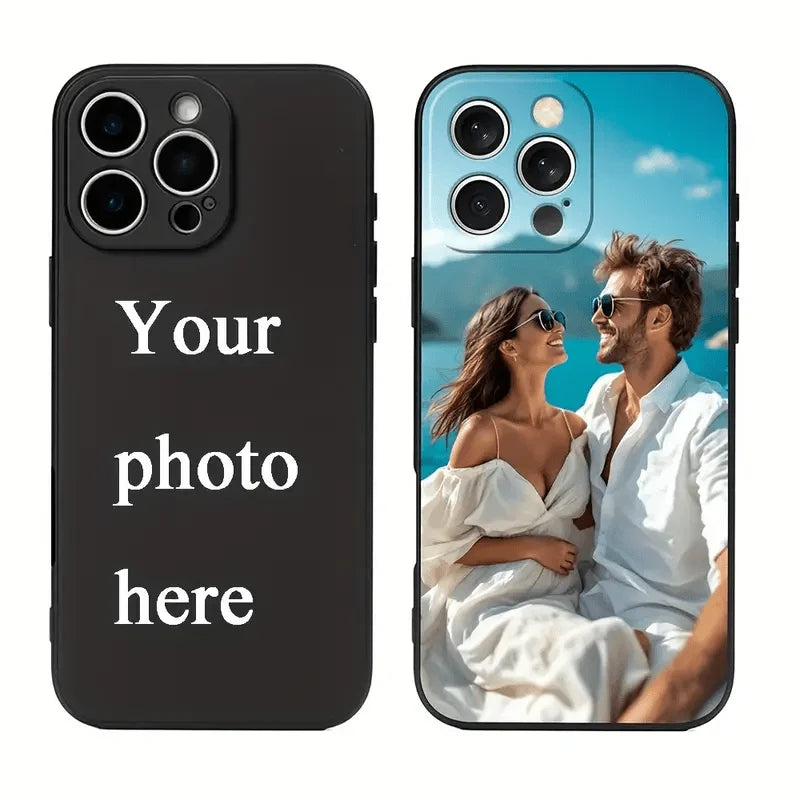 Custom Case for iPhone 17 Pro Max 16 15 14 Plus 12 13 Mini 17Air 16E XR 7 8 SE 2020 2022 X XS Black Soft Case