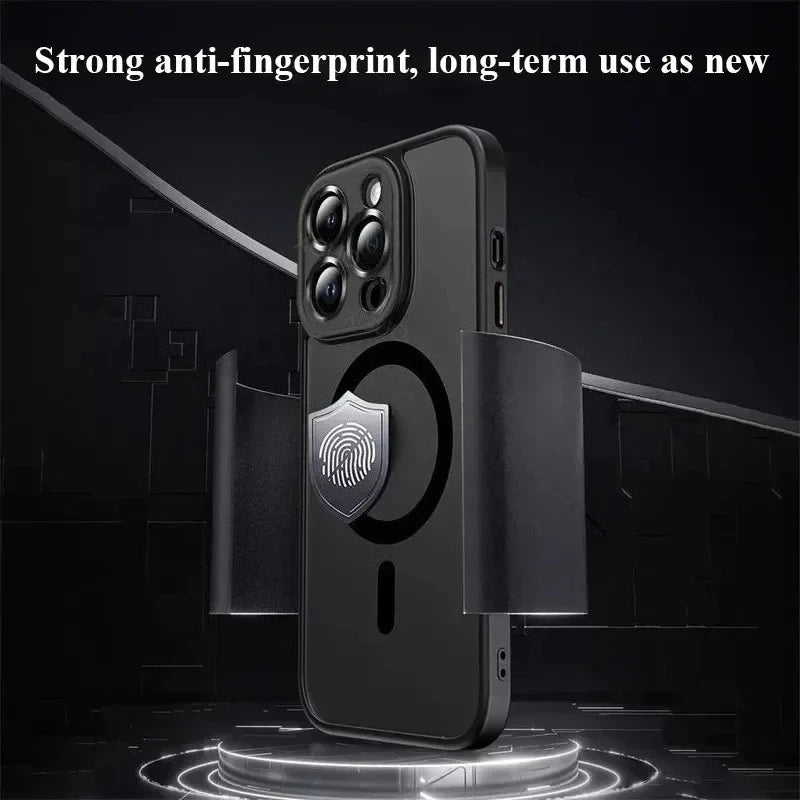 Original Case For iPhone 17 Air 14 15 16 13 11 12 Pro Max Plus For Magsafe Magnetic Wireless Charge Lens Protector Matte Cover