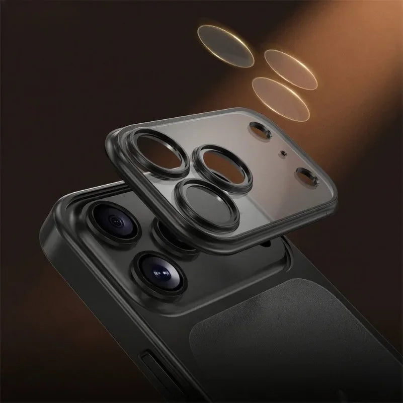 Luxury Plating Color PC Transparent Phone Case For IPhone 17Pro Max 17Air Lens Protection Matte Transparent BackPlate Hard Cover