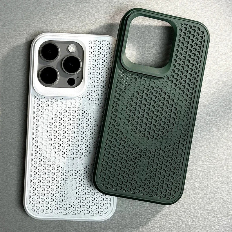 Luxury Dissipate Heat Phone Case For iPhone 11 12 13 14 15 16 Pro 17 Max Plus Air Magnetic Shockproof Bumper Cases Cover