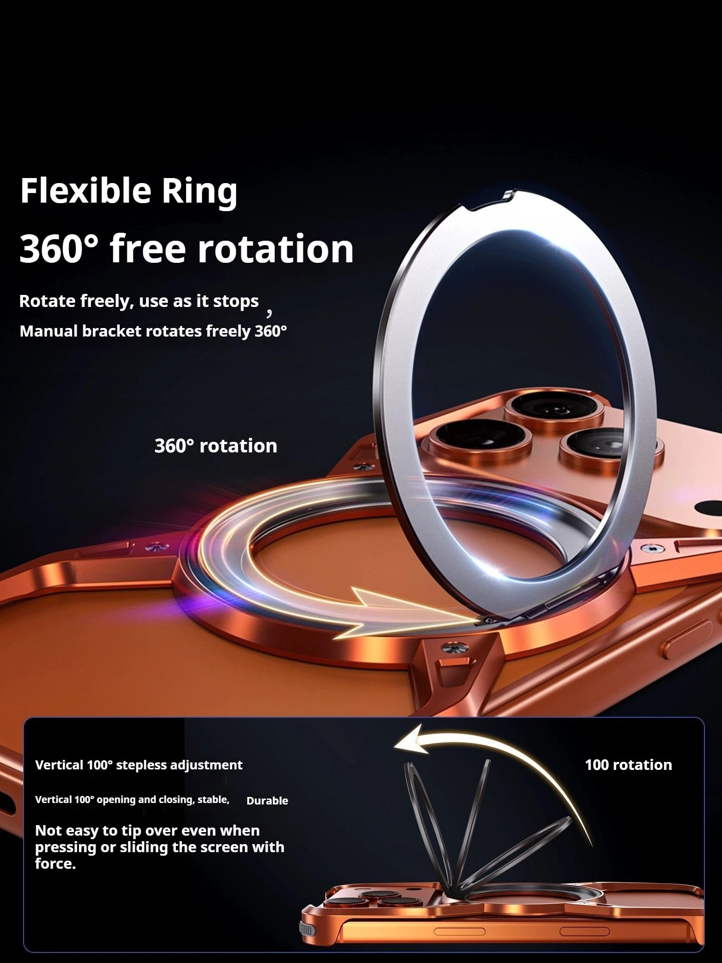 Metal Alloy Punk Frame Phone Case For iPhone 17 16 15 14 13 Pro Max 360 Rotating Bracket Magsafe Ring Magnet Stand Bumper Cover