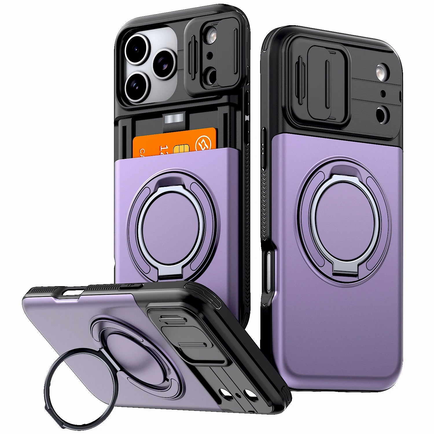 Luxury Wallet Case For iPhone 17 16 15 14 13 12 Pro Max 17E 16E 17Pro iPhone17 Shockproof Armor & Card Slot Stand Holder Cover