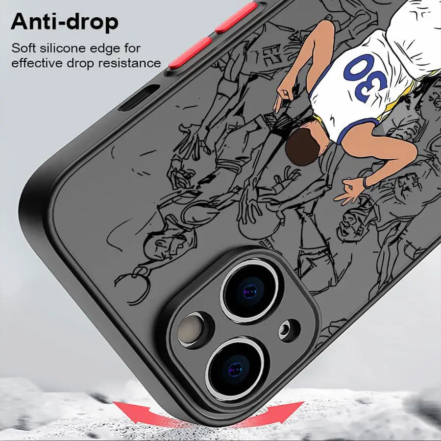 Cute Basketball Star Phone Case For iPhone 16 17 Air 15 11 12 13 14 Pro Max Mini X XR XS Max 7 8 Plus Matte Back Cover