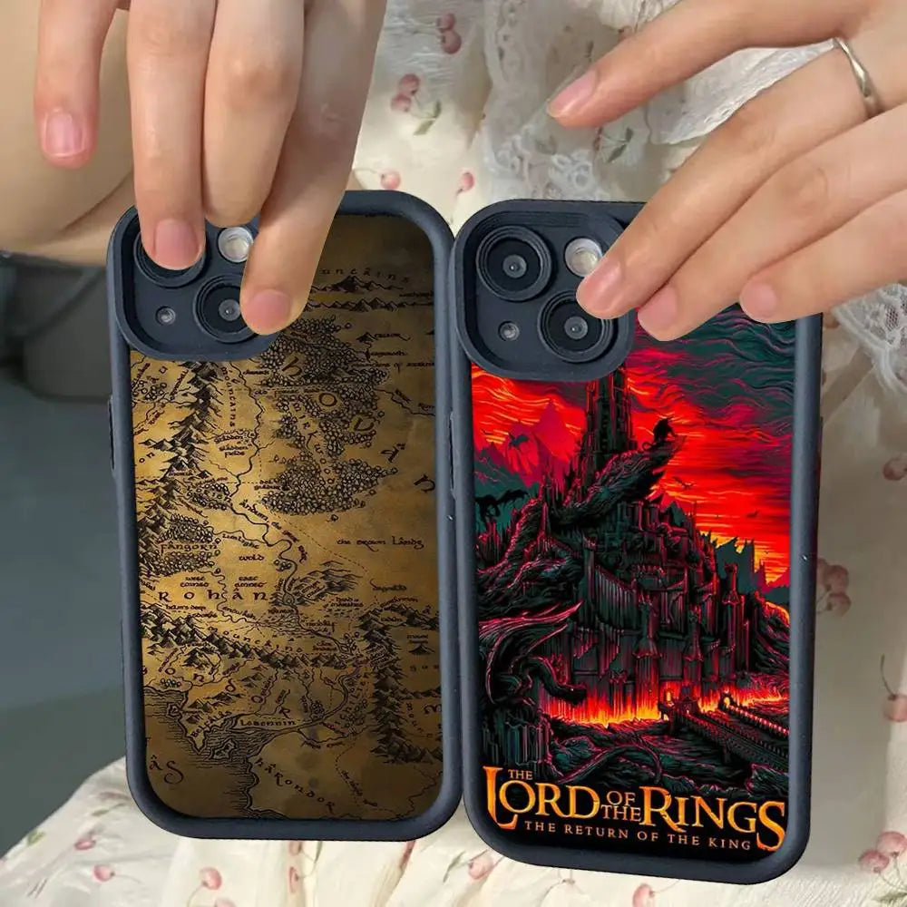The Lord of the R-Rings Map Silicone Phone Case For iPhone 17 Air 17 16 15 14 13 12 11 Plus Pro Max Shockproof Soft Cover
