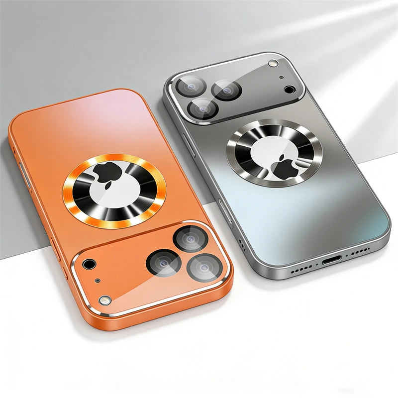 Luxury Glass Camera For Magesafe Magnetic Wireless Charge Case For iPhone 17 15 14 13 12 11 16 Pro Max Air Plus Shockproof Cover