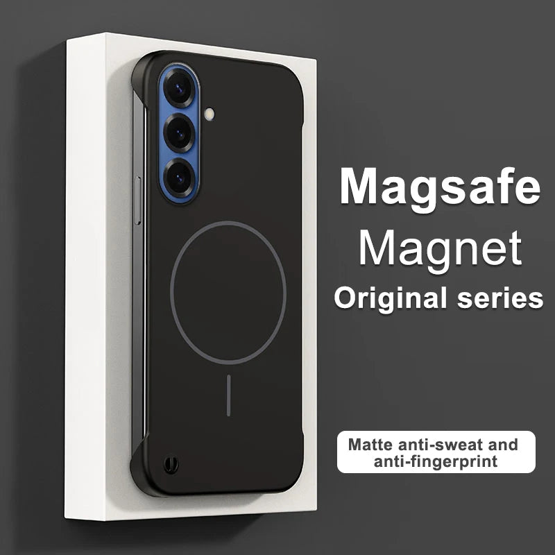 Frameless Magnetic Case For Samsung Galaxy S26 S25 Edge S24 S23 S22 S10 Plus Note 20 Ultra S20 FE For Magsafe Hard PC Back Cover