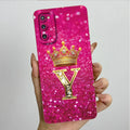 For Samsung S20 FE Plus Ultra Case Crown Letter Soft Liquid Silicone Phone Case For Galaxy S 20 S20FE Full Protection Back Cover