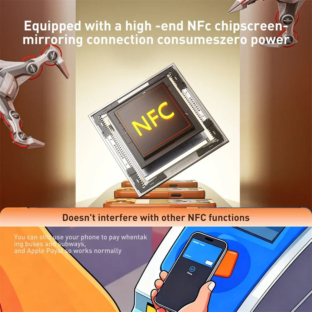 NFC Function AI Phone Cases For iPhone 17 Pro Max ink Screen DIY Luxury E ink Screen Display Customized Phone Case