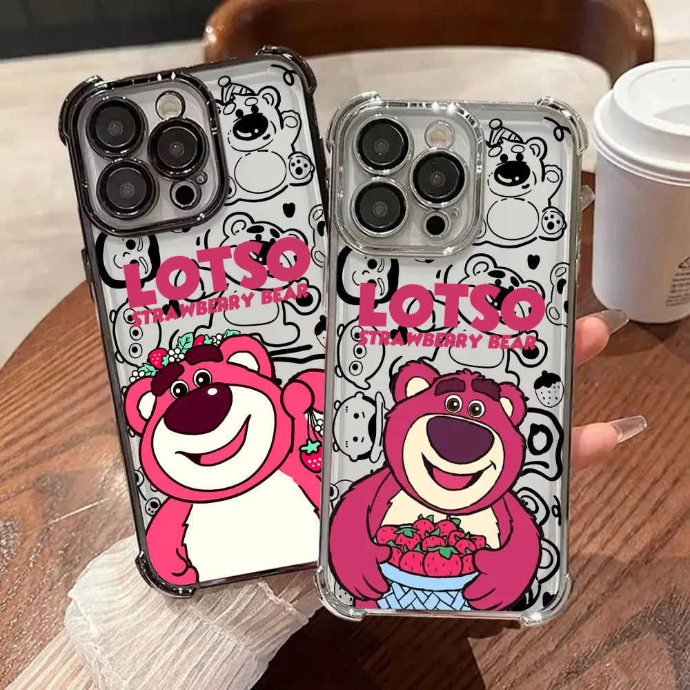Lotso Strawberry Bear Case For Samsung Galaxy A57 A37 A17 A07 A56 A16 A26 A06 A36 A55 A35 A25 A15 5G A34 A52 A53 A54 Phone Cover