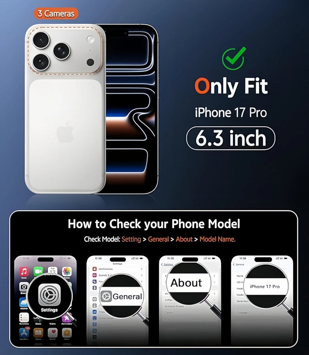 For iPhone 17 Pro Case Compatible with Magsafe Transparent Magnetic Shockproof Protective  Cover with Screen Protector -Clear