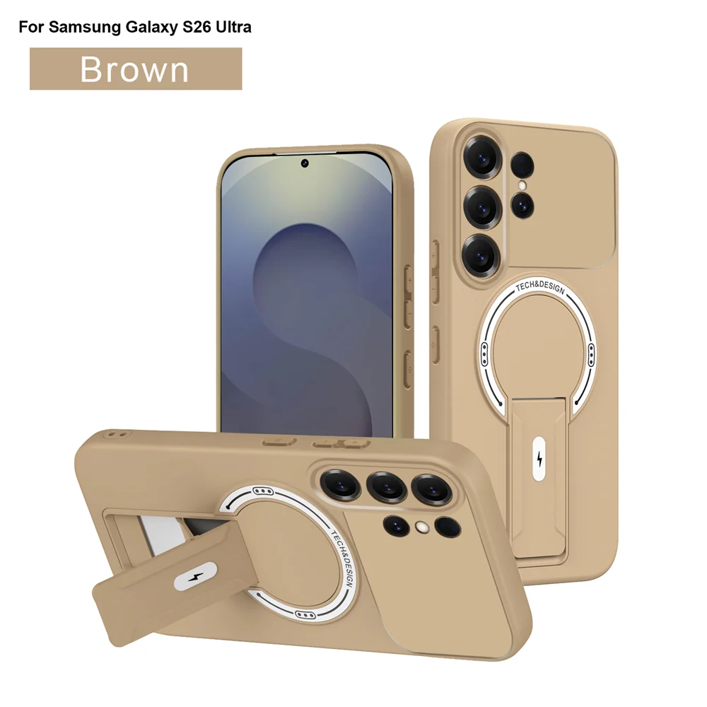 Luxury Magnetic Folding Stand PC Phone Case For Samsung S26 S25 Edge S24 Plus FE S23 S22 Ultra A56 A55 A54 A52 A16 A15 A12 Cover