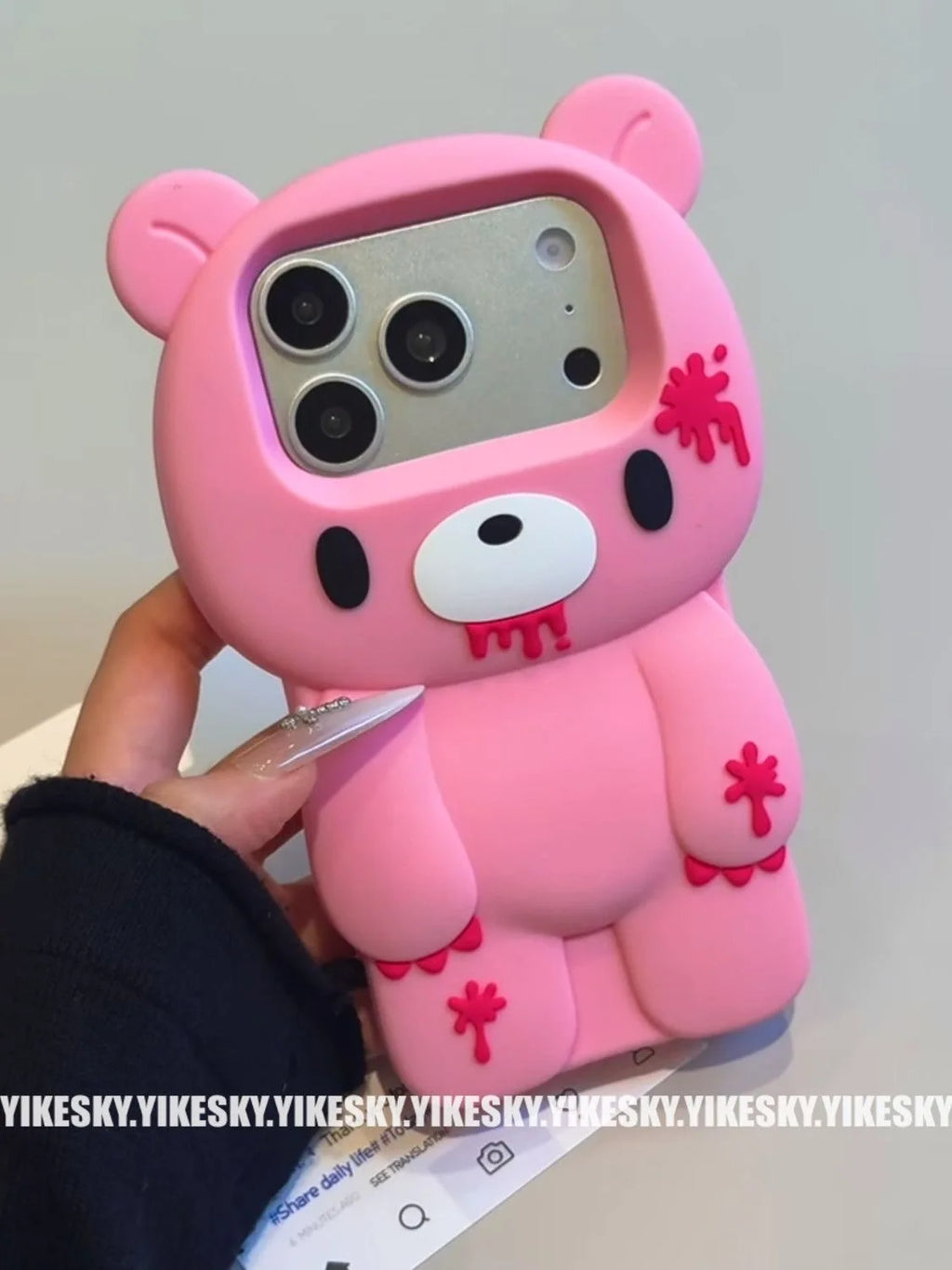 Bear Silicone Phone Case, Cute Cartoon Protective Cover, Multi-Size Options Available