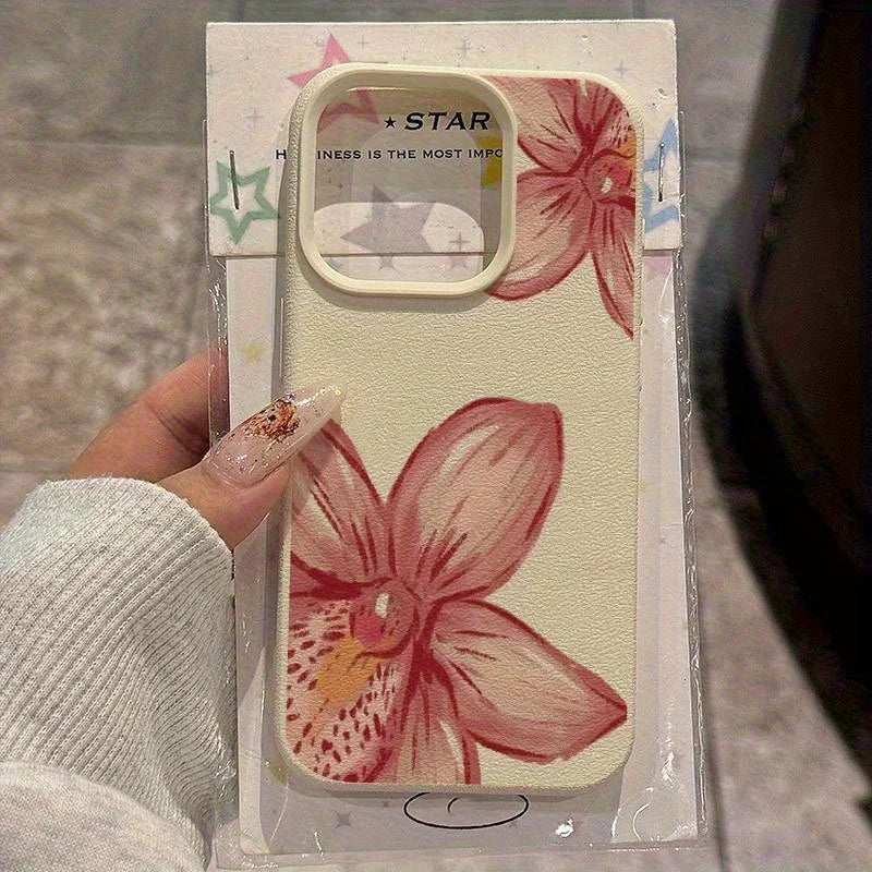 Pink Flower Part Pattern Suitable for iPhone 16 15 14 13 12Pro Max Phone Case Fashion High Value Case