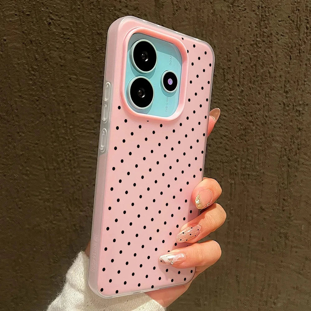 Simple Stripe Polka Dot Case For Samsung Galaxy S26 Ultra S25 S24 S23 Plus Ultra 2-in-1 Candy Matte Color Hard Shockproof Cover