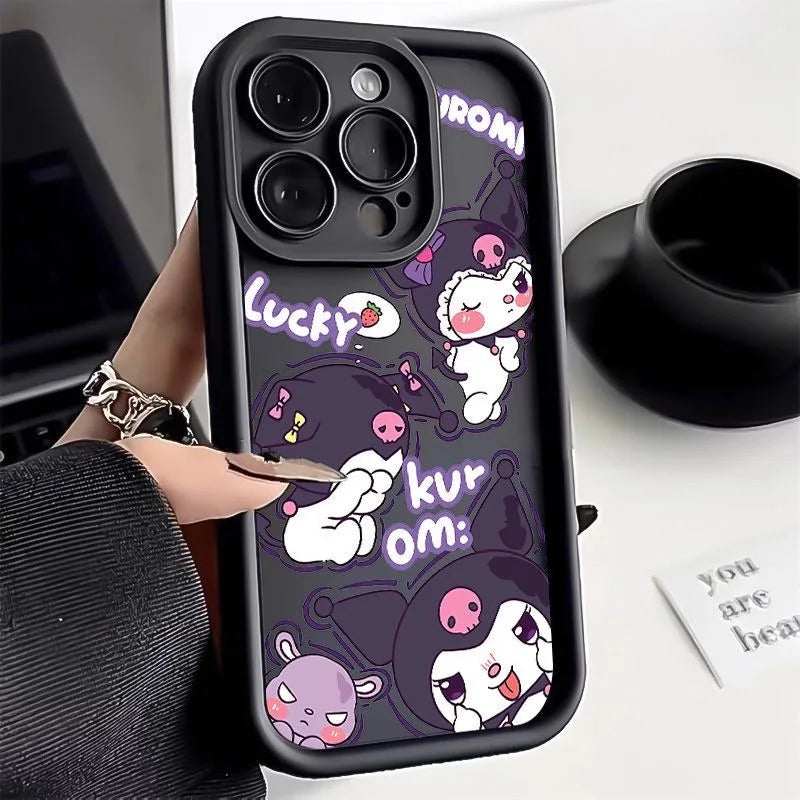 Cute Kuromi Melody Case for iPhone 17 16 Pro Max 11 12 13 Mini 14 Plus 15 XR 7 8 16E Cartoon Multistep Soft TPU Phone Case