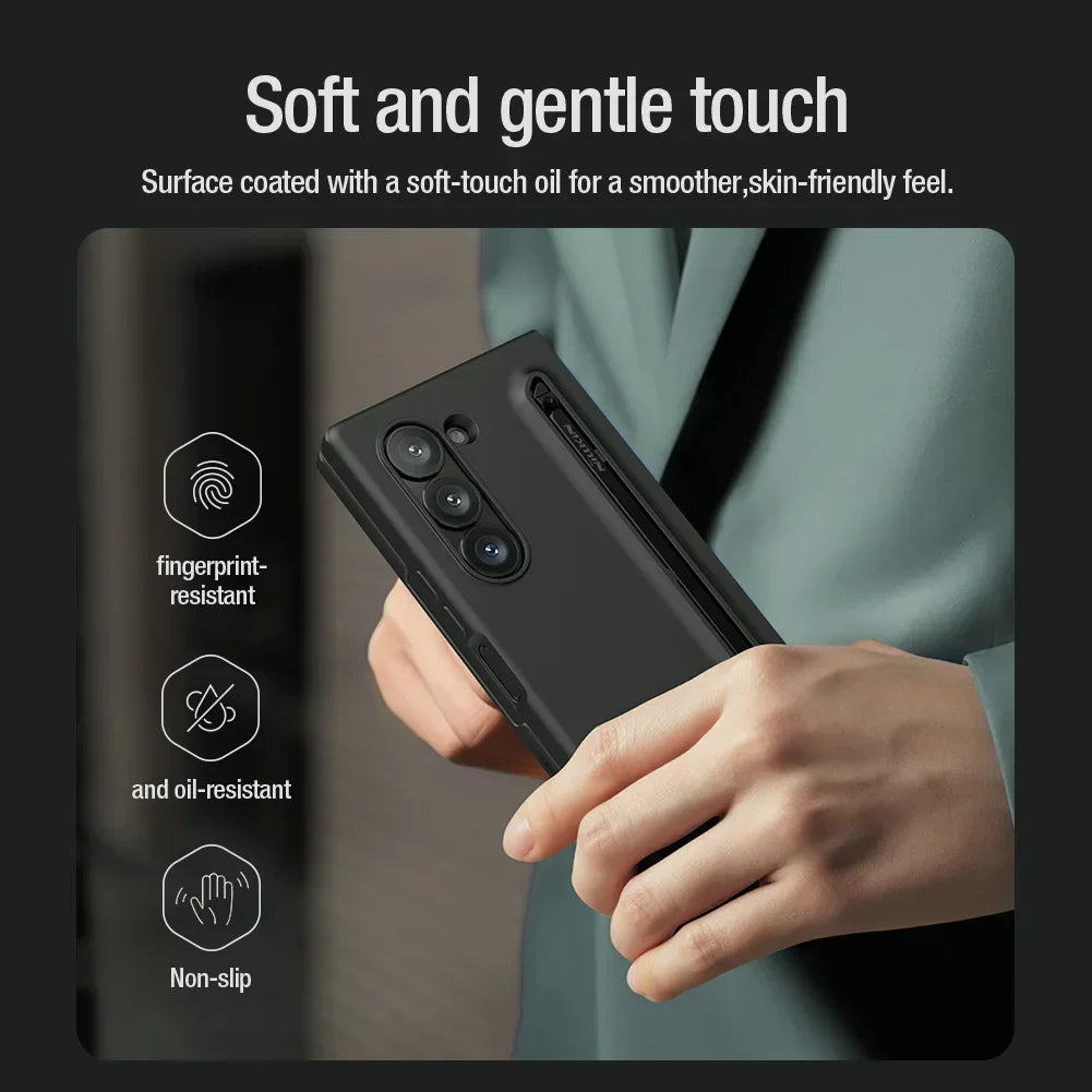 For Samsung Galaxy Z Fold 6 5G Case NILLKIN Flex Pure Fold Case (S Pen version) Liquid Silicone skin-friendly Back Cover Fashion