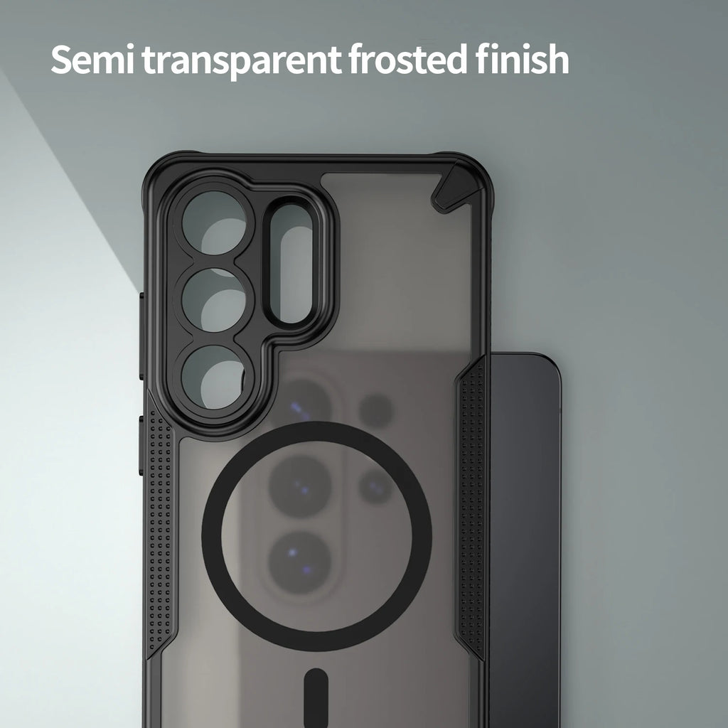 Matte Translucent Magnetic Case for Samsung Galaxy S26 S25 Ultra S24 FE S23 S22 Plus S26Ultra Magsafe Mac Safe Armor Phone Cover
