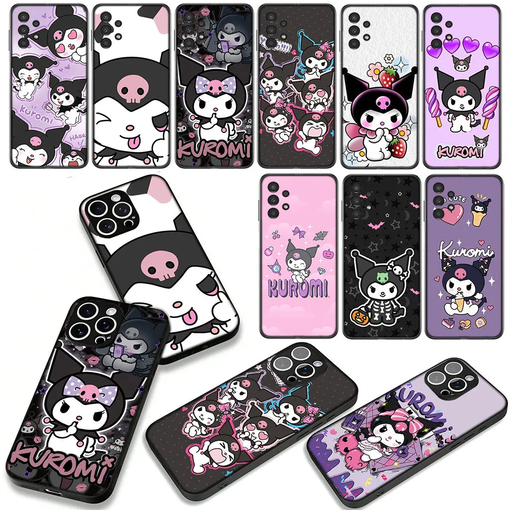 Cover for Samsung Galaxy A36 A17 A26 A07 A35 A54 A53 A13 A33 A34 S8 S9 S20 S21 FE S10 Plus Phone Case Wallpaper Kuromi Lovely