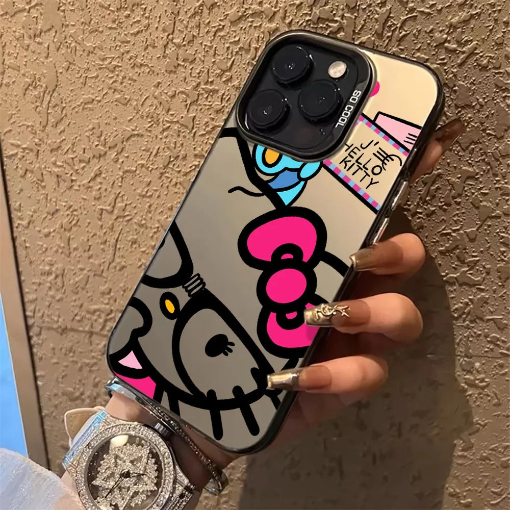 Sanrio Cartoon Hello Kitty Phone Case for iPhone 17 Pro 16 15 14 ProMax XR X XS 7 8 13 14 Pro Max 15 Plus Matte IMD Laser Cover