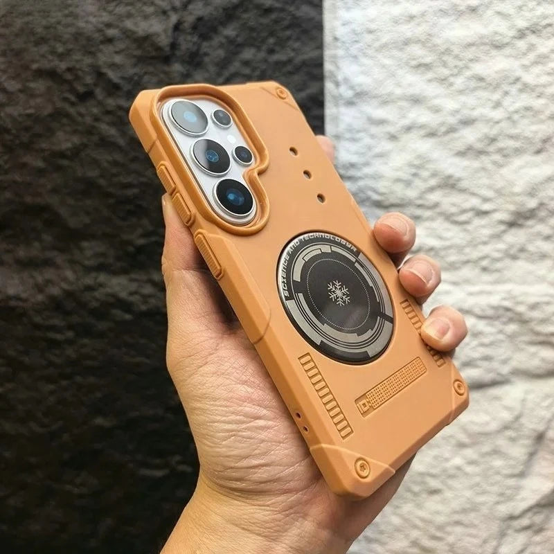 Luxury Armor for Magsafe Case for Samsung Galaxy S26 Ultra S25 S23 S24 S22 Airbag Anti-knock PC TPU Shockproof Magnetic Cover