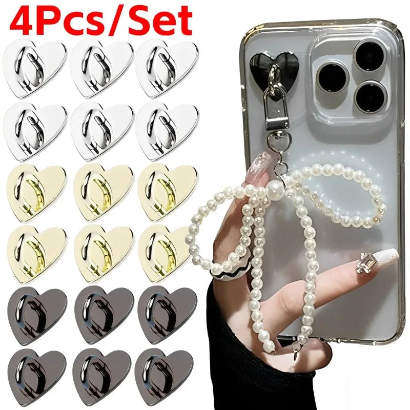 Y2K Ins Mobile Phone Charm Hook Cute Adhesive Metal Mini Phone Grip Creative UniversalDIY Chain Ring Holder for IPhone Samsung