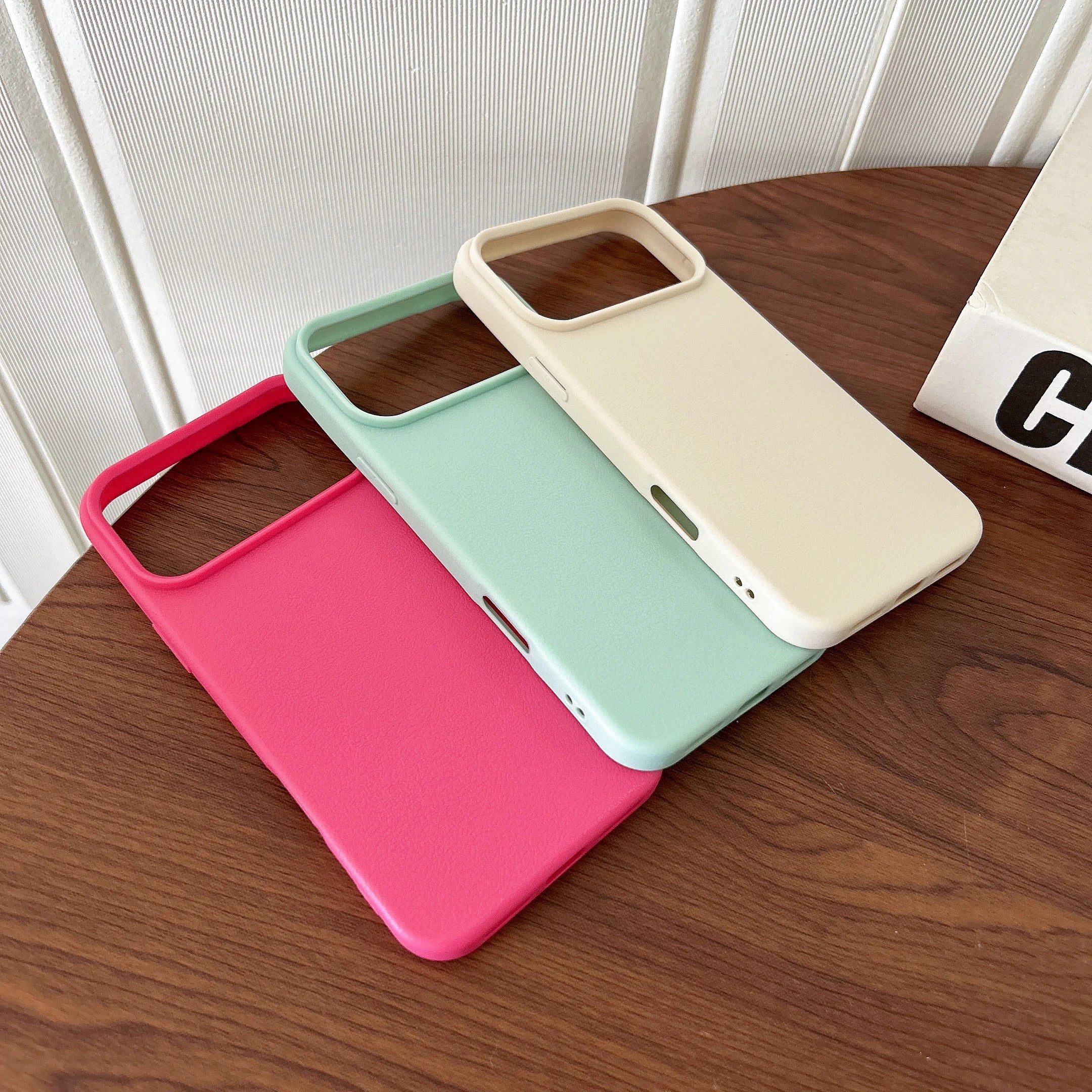 Matte silicone leather texture fashionable solid color iPhone case 17 Air 16 15 14 13 12 11 17Pro Max shock-absorbing soft cover