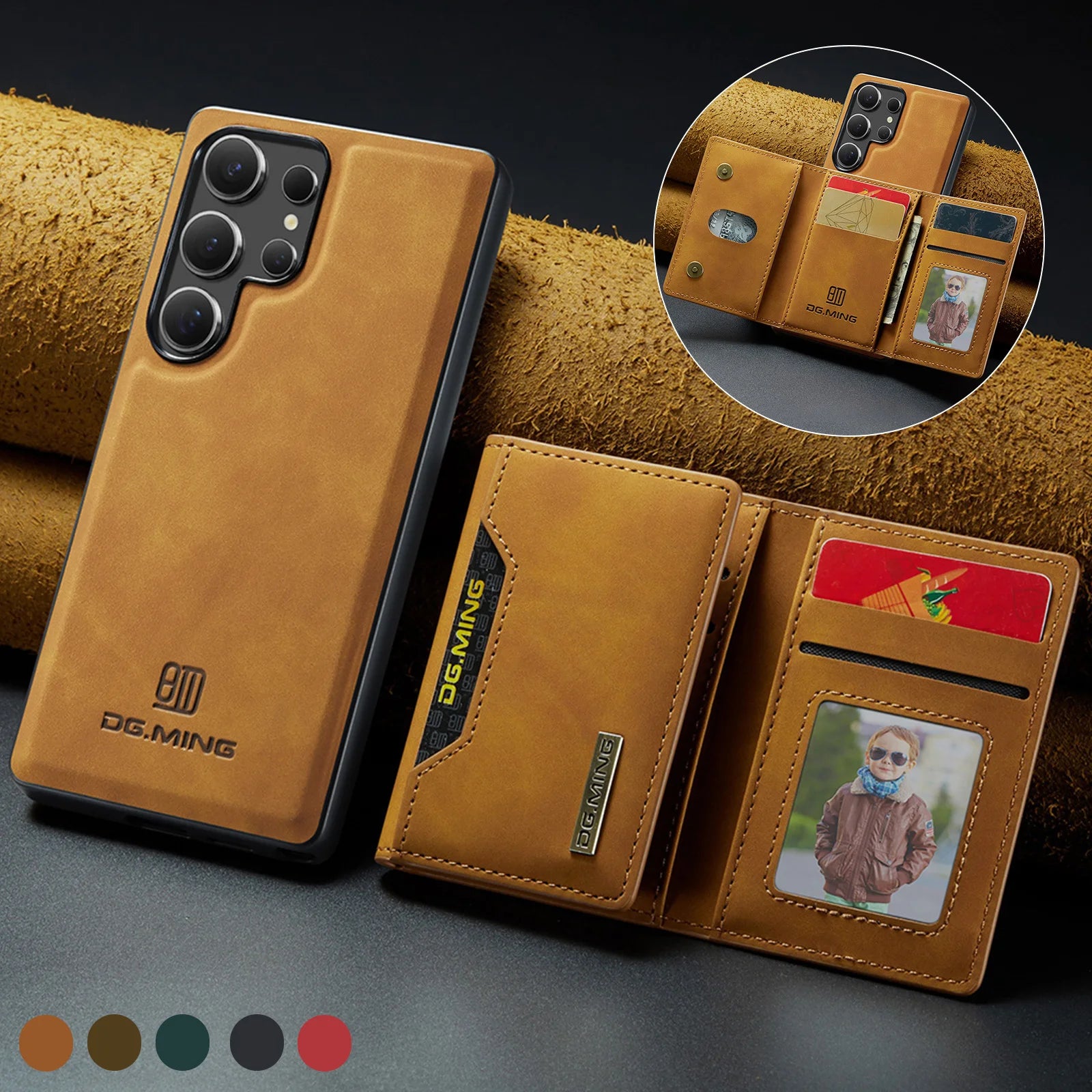 2 In 1 Case For Samsung Galaxy S26 S25 S24 S23 S22 Ultra S25 Edge A56 A36 A55 Wallet Magnetic Leather Card Holder Pocket Cover