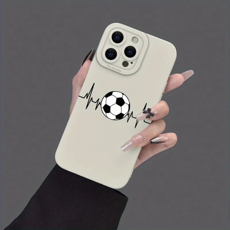Football Pattern Graphic Phone Case For iPhone 16 15 14 13 12 11 XR X XS Pro Max 7 8 Plus SE 2022 Mini Silicone Soft Back Cover