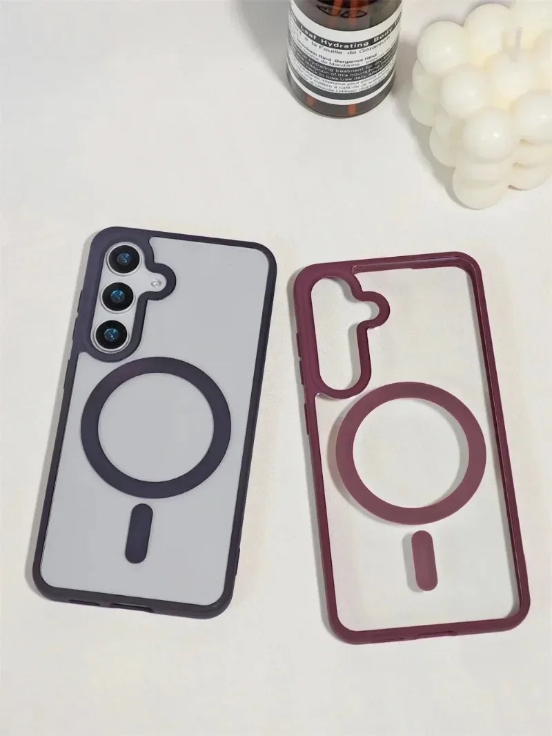 Fro Magsafe Magnetic Phone Case For Samsung Galaxy S26 S25 24 S26ULTRA S22 S23 S25FE S24FE Wireless Charger Hard Cover Fundas