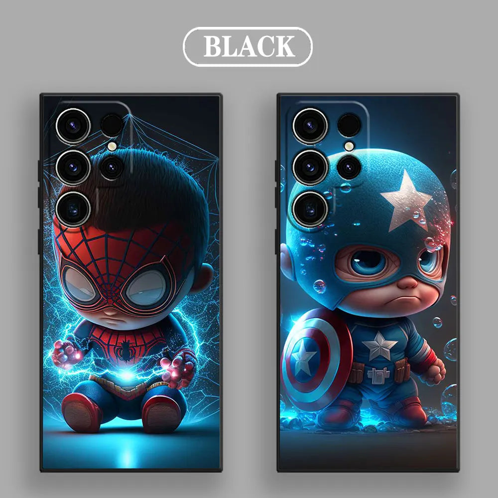 Cute Marvel Baby Groot Rocket Phone Case for Samsung Galaxy S26 S25 Ultra S24 S23 Ultra S22 Plus S21 S20 S21 FE S26 Ultra Funda