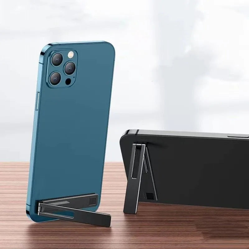 Universal Mobile Phone Holder Bracket Magnetic Ultra Thin Foldable Metal Alloy Desktop Cell Phone Stand For iPhone 15 13 Xiaomi