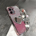 Glitter Plating Love Mirror Bracelet Case for Oneplus 15 ACE 6 6T 5 Pro Turbo 6 6V Shockproof Silicone Cover
