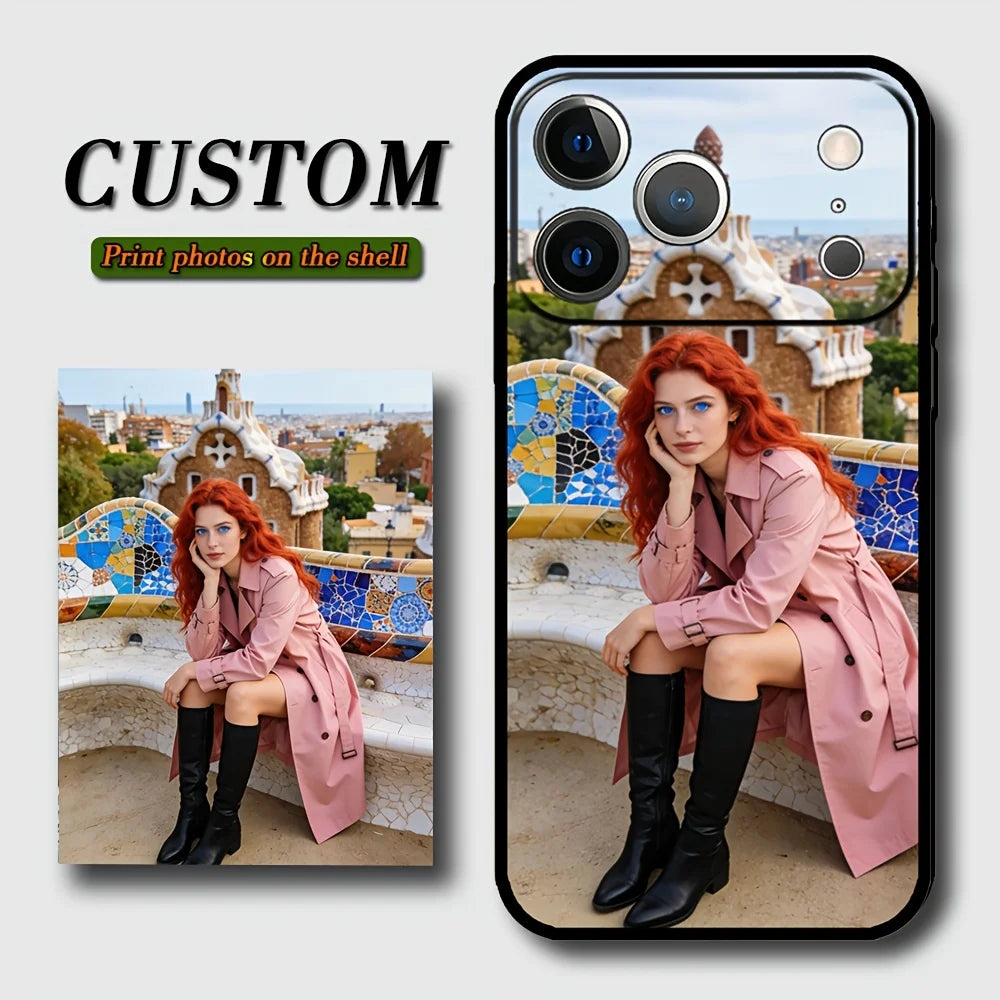 Custom Case for iPhone 17 Pro Max 16 15 14 Plus 12 13 Mini 17Air 16E XR 7 8 SE 2020 2022 X XS Black Soft Case